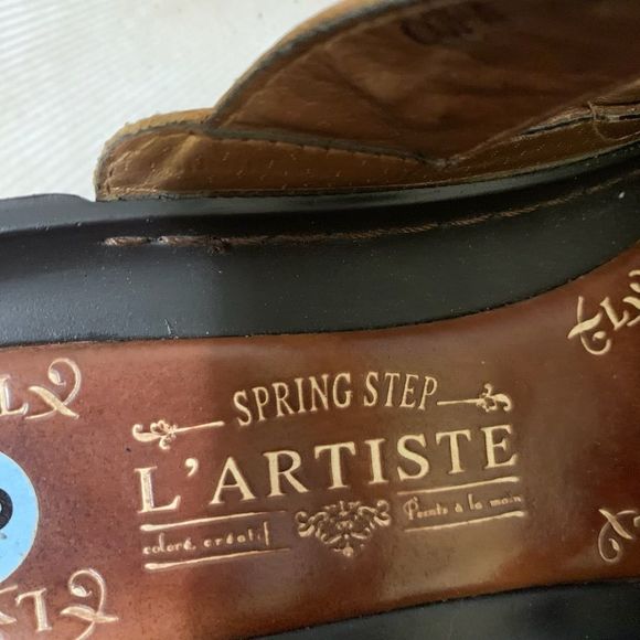 Spring Step L’Artiste Copa genuine leather hand painted clog mule Size 39. - Picture 3 of 4